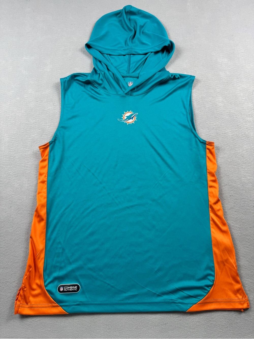 Miami Dolphins NFL Apparel Performance Sleeveless Hoodie T-Shirt Size Medium